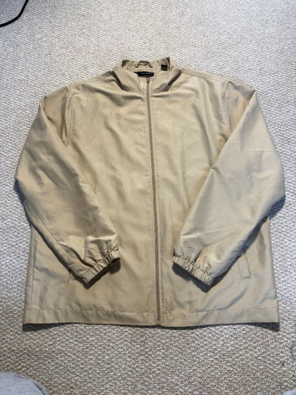 Khaki Zip-Up Windbreaker Jacket - Size M